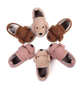 YMECHIC Large Size 2019 Home Winter Flat Woman Shoes Womens Slippers Indoor Cartoon Dog Cute Mules Family Bedroom Furry Slippers