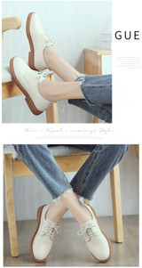 STQ 2020 Autumn Women Loafers Comfort Genuine Leather Flats Shoes Lace Up Woman Moccasins Oxfords Work Shoes Free Shipping 838