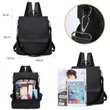 Fashion women's anti-theft backpack Oxford cloth waterproof solid color school bag casual detachable shoulder strap shoulder bag