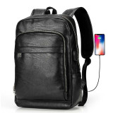 USB Charge Men Backpack Business Bag for 15.6" Laptop Travel Backpacks Large Capacity School College Zipper Male Backpack Solid