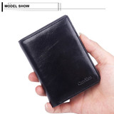 Vintage Leather Wallet Men Short Bifold Oil Leather Mens Wallets Zipper Dollar Money Bag Business Small Purese Card Holders Male