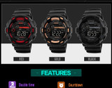 SKMEI Outdoor Sport Watch Men Multifunction 5Bar Waterproof PU Strap LED Display Watches Chrono Digital Watch reloj hombre 1243