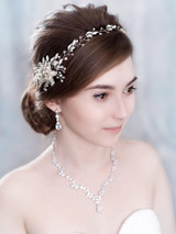 Trendy Flowers Pearl Crystal Headband Wedding HairBand Bridal Hair Accessories Headpiece Women Wedding Hair  Jewelry Handmade