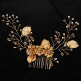 19 Stykle Wedding Hair Combs Bride Head Ornaments Pearl Headdress Hair Accessories Bridal Rhinestone Weave Women's Jewelry