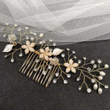 19 Stykle Wedding Hair Combs Bride Head Ornaments Pearl Headdress Hair Accessories Bridal Rhinestone Weave Women's Jewelry
