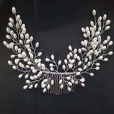 19 Stykle Wedding Hair Combs Bride Head Ornaments Pearl Headdress Hair Accessories Bridal Rhinestone Weave Women's Jewelry