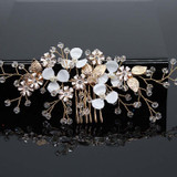 19 Stykle Wedding Hair Combs Bride Head Ornaments Pearl Headdress Hair Accessories Bridal Rhinestone Weave Women's Jewelry