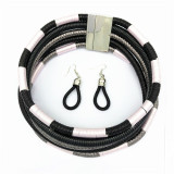 Liffly Brand Necklace Earrings Multi-layer Woven Jewelry Choker Necklace Bridal Wedding African Beads Jewelry Set for Women Liffly Brand Necklace Earrings Multi-layer Woven Jewelry Choker Necklace Bridal Wedding African Beads Jewelry Set for Women