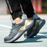 JACKSHIBO Autumn Safety Work Shoes Boots For Men Steel Toe Cap Boots Anti-Smashing Protective Construction Safety Work Sneakers