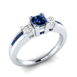 PANSYSEN New 2019 Natural Gemstone Engagement Rings For Women Solid 925 Sterling Silver Jewelry Ring Wedding Party Gift 4 colors