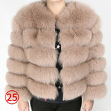 maomaokong 50CM Natural Real Fox Fur CoatWomen Winter natural fur Vest Jacket Fashion silm Outwear Real Fox Fur Vest Coat Fox