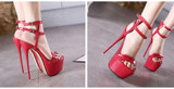 Sandals Style Sexy  high heels Open Toe Buckle Nightclub Shoes Black