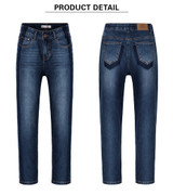 2019 LEIJIJEANS all season Plus Size Shadow boyfriend Bleached women jeans Mid Waist Full Length Loose Straight Jeans For Women