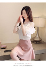 womens tops and blouses Summer women blouses 2019 white blouse  short sleeve chiffon blouse women shirt off shoulder top 4206 50