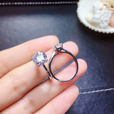 [MeiBaPJ Glittering Moissanite Gemstone 4 Claw Simple Diamond Ring for Women Real 925 Sterling Silver Charm Fine Wedding Jewelry [MeiBaPJ Glittering Moissanite Gemstone 4 Claw Simple Diamond Ring for Women Real 925 Sterling Silver Charm Fine Wedding Jewelry