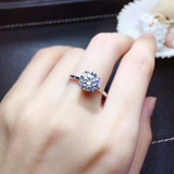[MeiBaPJ Glittering Moissanite Gemstone 4 Claw Simple Diamond Ring for Women Real 925 Sterling Silver Charm Fine Wedding Jewelry [MeiBaPJ Glittering Moissanite Gemstone 4 Claw Simple Diamond Ring for Women Real 925 Sterling Silver Charm Fine Wedding Jewelry