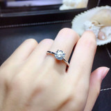 [MeiBaPJ Glittering Moissanite Gemstone 4 Claw Simple Diamond Ring for Women Real 925 Sterling Silver Charm Fine Wedding Jewelry [MeiBaPJ Glittering Moissanite Gemstone 4 Claw Simple Diamond Ring for Women Real 925 Sterling Silver Charm Fine Wedding Jewelry