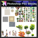 【Photoshop PSD Landscape Blocks】Landscape plan,paving,people Blocks