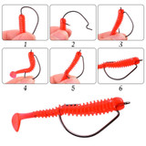 50pcs/box Offset Fishing Soft Worm Lure Barbed  Fishing Hooks #3/0 #2/0 #1/0 #1 #2