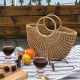 New Beach Portable Simple Moon Hollow Straw Bag