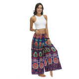 New Ethnic Style Casual All-match Wide-leg Pants with Waist Loose Pants