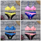 Women Sexy Bikinis Set Patchwork Swimsuits Print Ruched Swimwear Women Sexy Bikinis Set Patchwork Swimsuits Print Ruched Swimwear