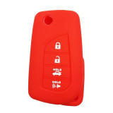 Silicone Protective 4 Button *Flip/Switchblade* Key Fob Remote Skin Cover Case Jacket for Toyota Camry, Corolla [SKU: TOYS4E]