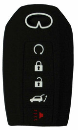 Silicone Protective Rubber 5 Button Car Key Keyless Entry Fob Remote Cover Case Jacket Skin for Infiniti 2019+ Q60 [SKU: INFS5B]