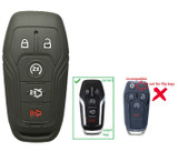SILICONE 5 BUTTON SMART KEY FOB COVER REMOTE CASE JACKET FOR FORD & LINCOLN [SKU: FRDS5B]