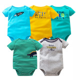 5 PCS/LOT Baby Bodysuits Cotton Infant Jumpsuit Short Sleeve Newborn Baby Clothing 2018 Summer Baby Girls Boys Clothes 6-24Month