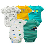 5 PCS/LOT Baby Bodysuits Cotton Infant Jumpsuit Short Sleeve Newborn Baby Clothing 2018 Summer Baby Girls Boys Clothes 6-24Month