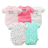 5 PCS/LOT Baby Bodysuits Cotton Infant Jumpsuit Short Sleeve Newborn Baby Clothing 2018 Summer Baby Girls Boys Clothes 6-24Month