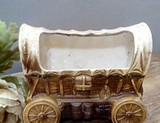 Vintage Covered Wagon Planter, Matte Vintage Covered Wagon Planter, Matte
