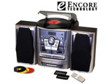 Encore Shelf Stereo System With Turntable, 3 CD  & Dual Cassette Player / Recorder