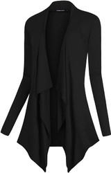 Urban CoCo Women's Drape Front Open Cardigan Long Sleeve
