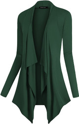 Urban CoCo Women's Drape Front Open Cardigan Long Sleeve