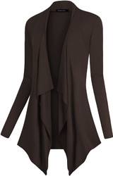 Urban CoCo Women's Drape Front Open Cardigan Long Sleeve