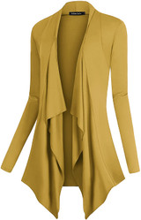 Urban CoCo Women's Drape Front Open Cardigan Long Sleeve