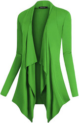 Urban CoCo Women's Drape Front Open Cardigan Long Sleeve