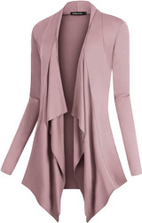 Urban CoCo Women's Drape Front Open Cardigan Long Sleeve