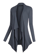 Urban CoCo Women's Drape Front Open Cardigan Long Sleeve