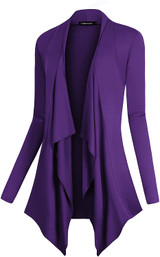 Urban CoCo Women's Drape Front Open Cardigan Long Sleeve