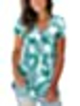 SAMPEEL Women's Basic V Neck Short Sleeve Floral T Shirts