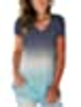 SAMPEEL Women's Basic V Neck Short Sleeve Floral T Shirts
