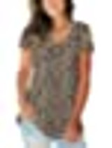 SAMPEEL Women's Basic V Neck Short Sleeve Floral T Shirts
