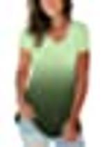 SAMPEEL Women's Basic V Neck Short Sleeve Floral T Shirts