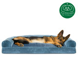 FurHaven Pet Dog Bed | Faux Fur & Velvet Pillow Couch Pet Bed for Dogs & Cats