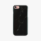 Black Glossy Marble Case (Half Warp) For iPhone 8