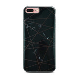 Black Glossy Marble Case with Golden Lines for iPhone 8 Plus / 7 Plus