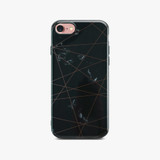Black Glossy Marble Case with Golden Lines for iPhone 8 / 7